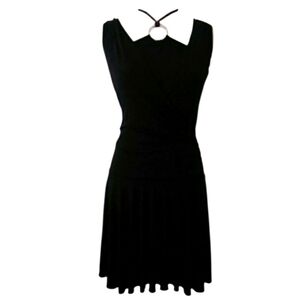 Black halter style swing dress. Small